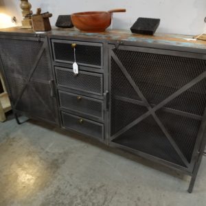 Sideboard Industrial Metal Mesh Sideboard Cabinet