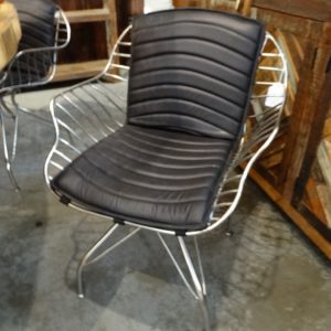 Arm Chair Upholstered Silver Wire Frame Chair