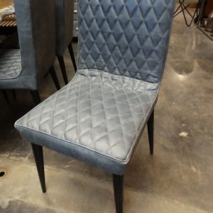 Chair Dining Chair Diamond Quilted Gray Leather Chair