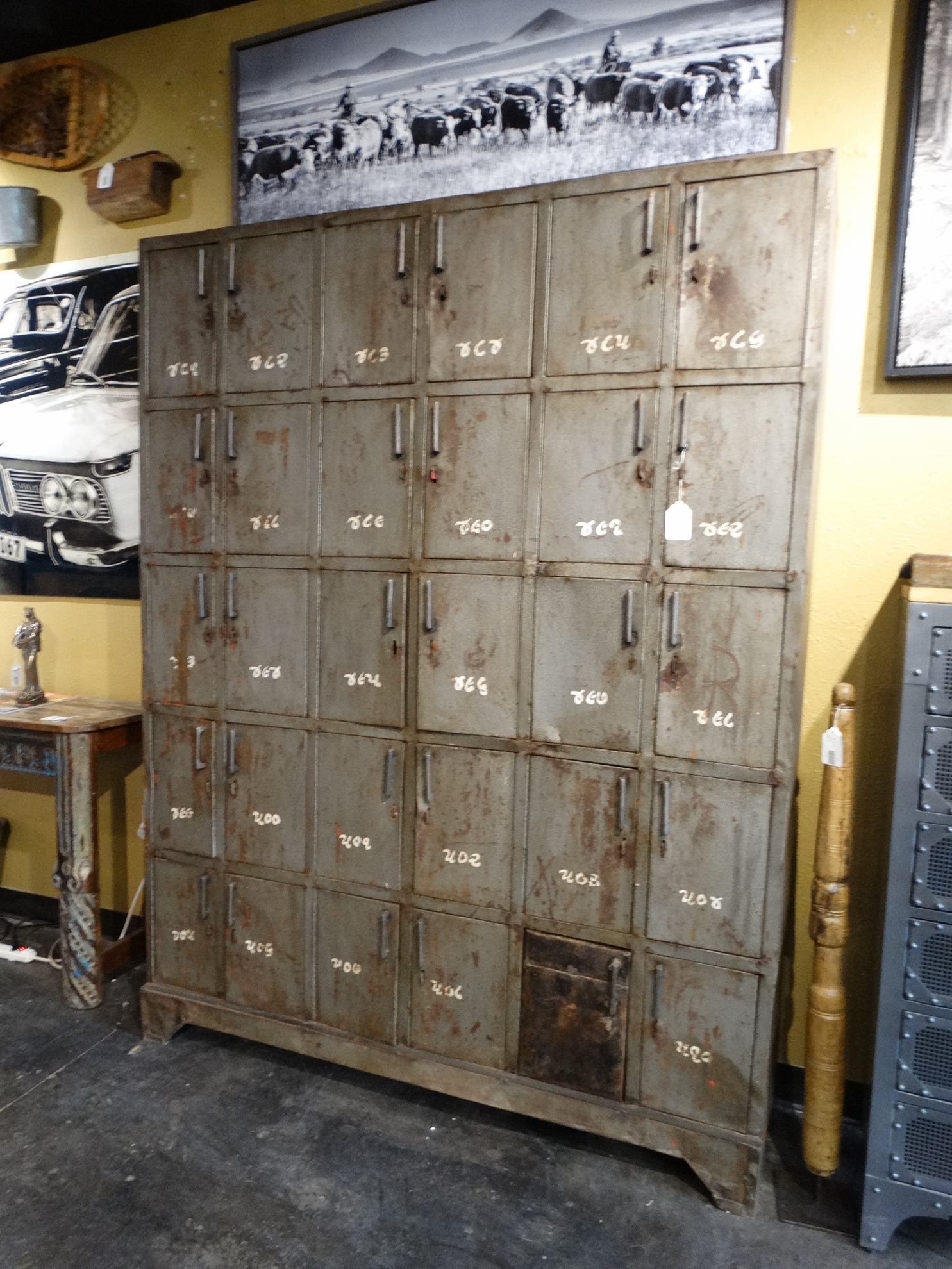 Xl Vintage Metal Multi Lockers Cabinet Rare Finds Warehouse