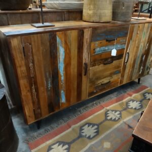 Sideboard Colorful Reclaimed Sideboard with Center Drawers