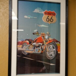 Wall Art Motorcycle Route 66 Paper Art Wall Art