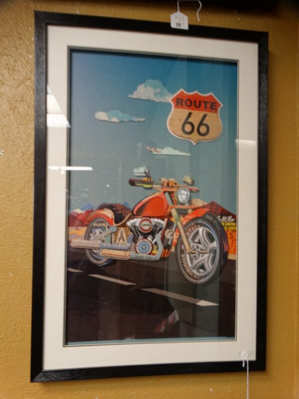 Wall Art Motorcycle Route 66 Paper Art Wall Art