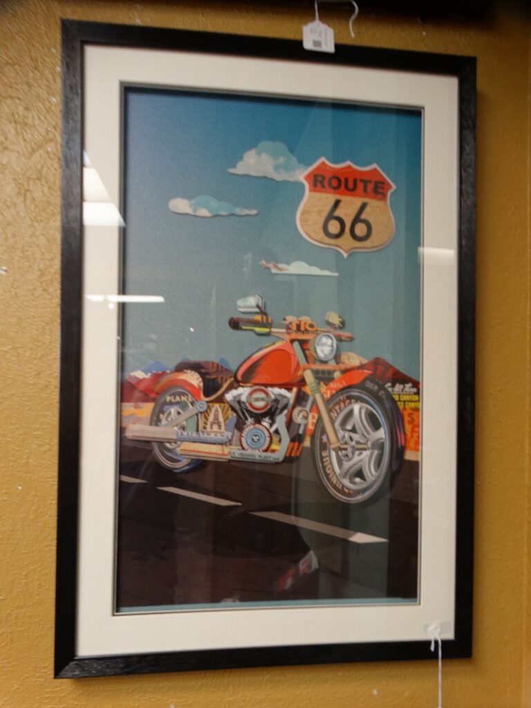 Wall Art Motorcycle Route 66 Paper Art Wall Art