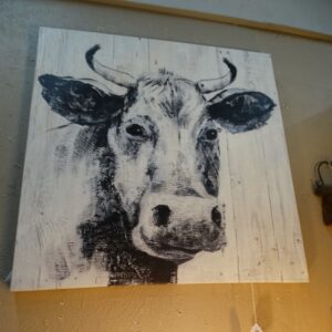 Wall Art Framed Canvas Wall Art Cow Print Black and White
