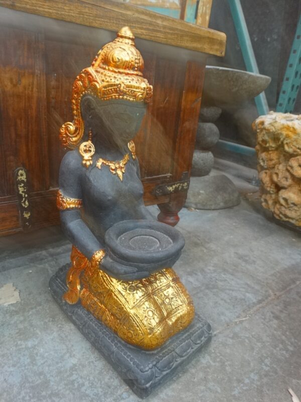 Statue Bali Deity Offering Statue Woman Gold