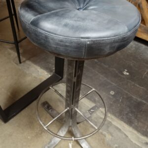 Stool Leather Top Round Seat Barstool