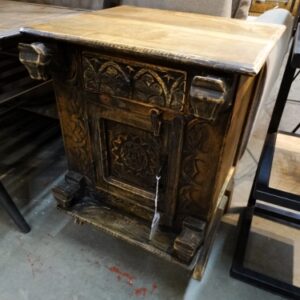 End Table Nightstand with Carved Elements