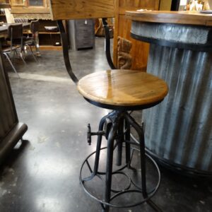 Barstool Barstool with Metal Frame and Wooden Seat and Back