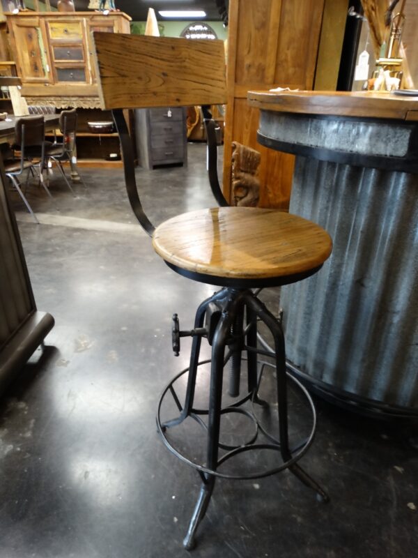 Barstool Barstool with Metal Frame and Wooden Seat and Back