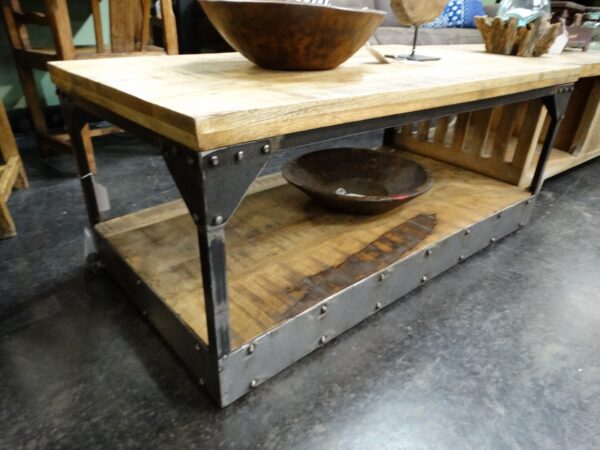 Table Bi-level Coffee Table with Industrial Frame
