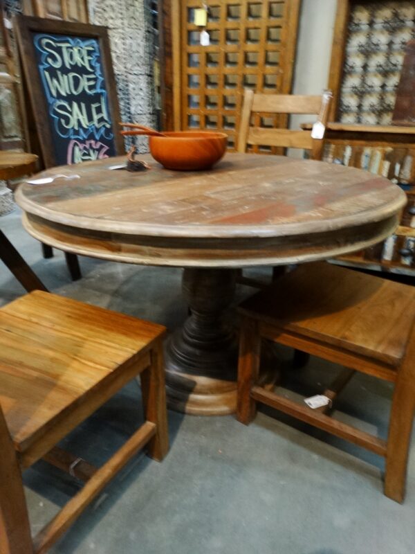 Table Pedestal Table Round Reclaimed Wood
