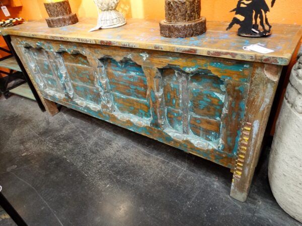 Console Blue Reclaimed Door Console Table