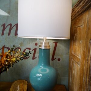 Lamp Crackled Blue Glass Table Lamp