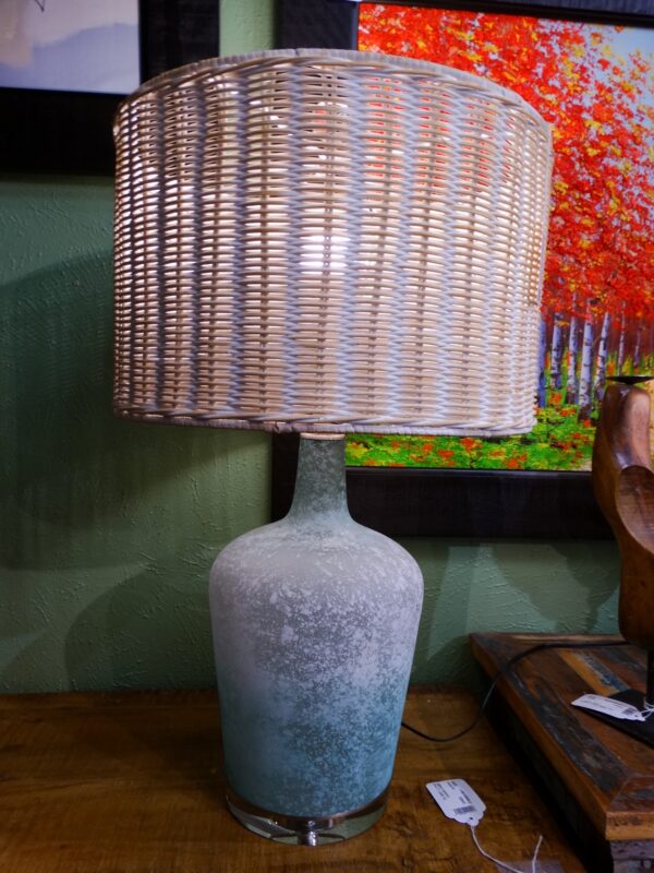Lamp Frosted Glass Woven Shade Table Lamp