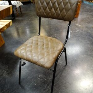 Chair Quilted Leather Dining Chair Brown