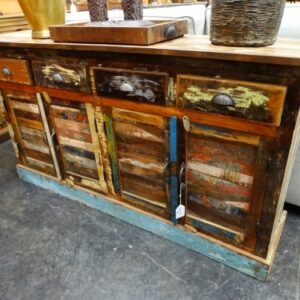 Sideboard Colorful Reclaimed Wood Sideboard with Drawers