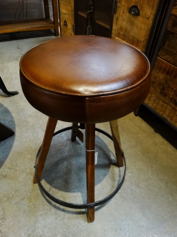 Stool Adjustable Ring Stool with Wooden Legs