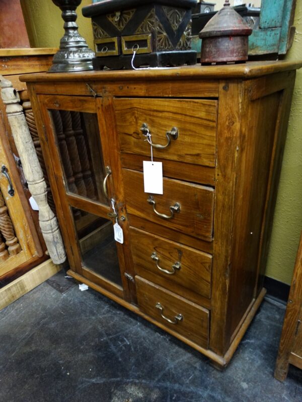 Cabinet Wooden Cabinet with Glass Door and Drawers