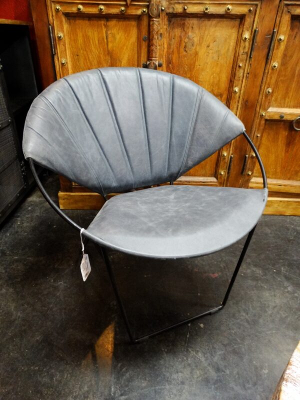 Chair Circle Leather Chair Side Chair Gray