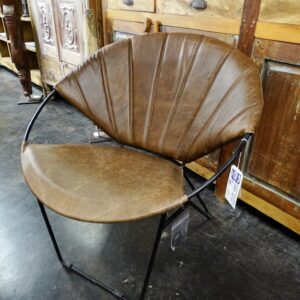 Chair Circle Leather Chair Side Chair Brown