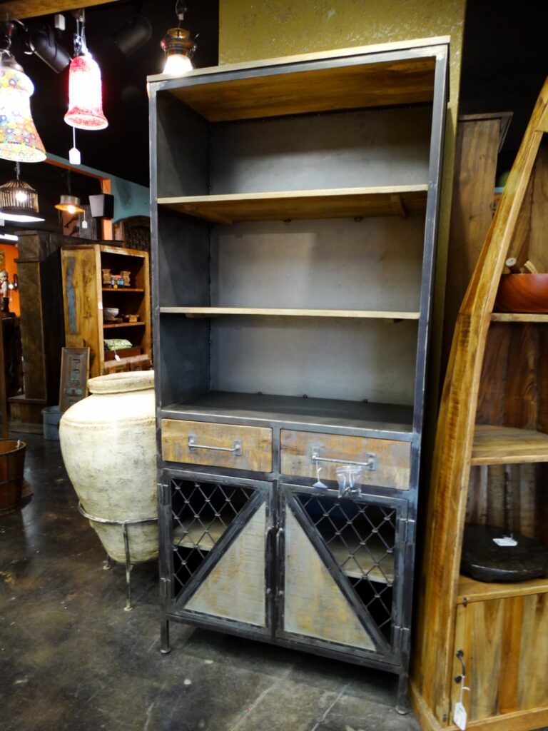 Shelf Industrial Shelf with Drawers and Mesh Doors Cabinet