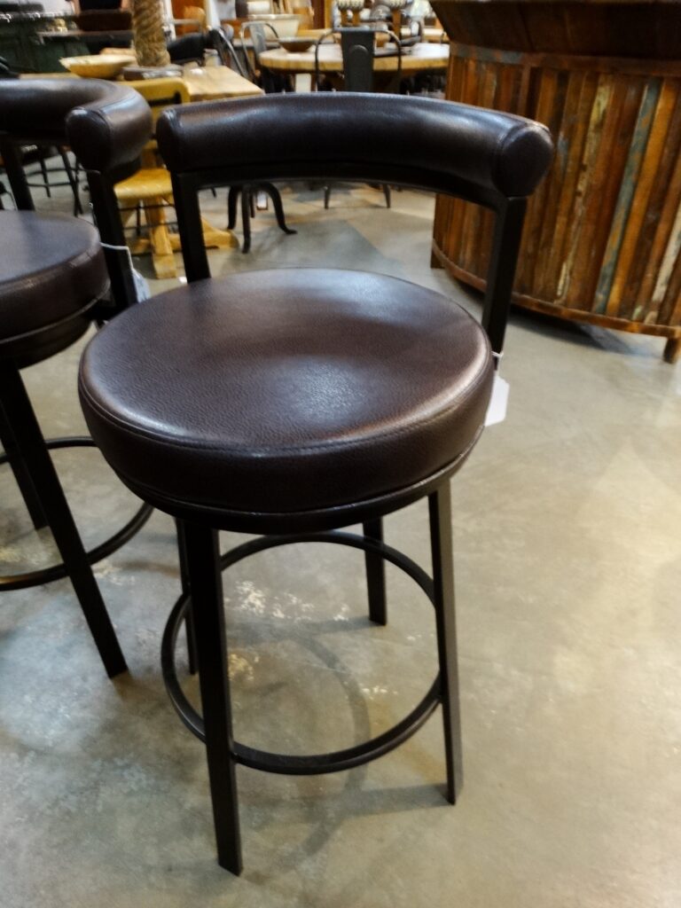 Barstool Brown Swivel Barstool with Back Bar