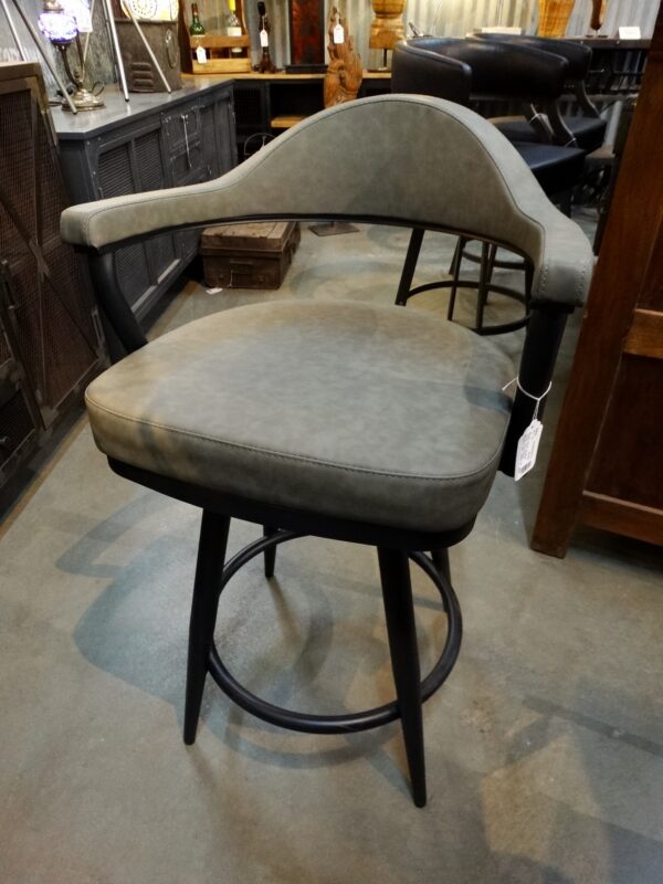 Barstool Beige Swivel Barstool with Back Bar