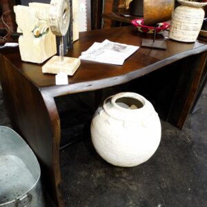 Desk Dark Live Edge Wooden Desk Table