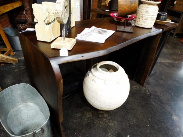 Desk Dark Live Edge Wooden Desk Table