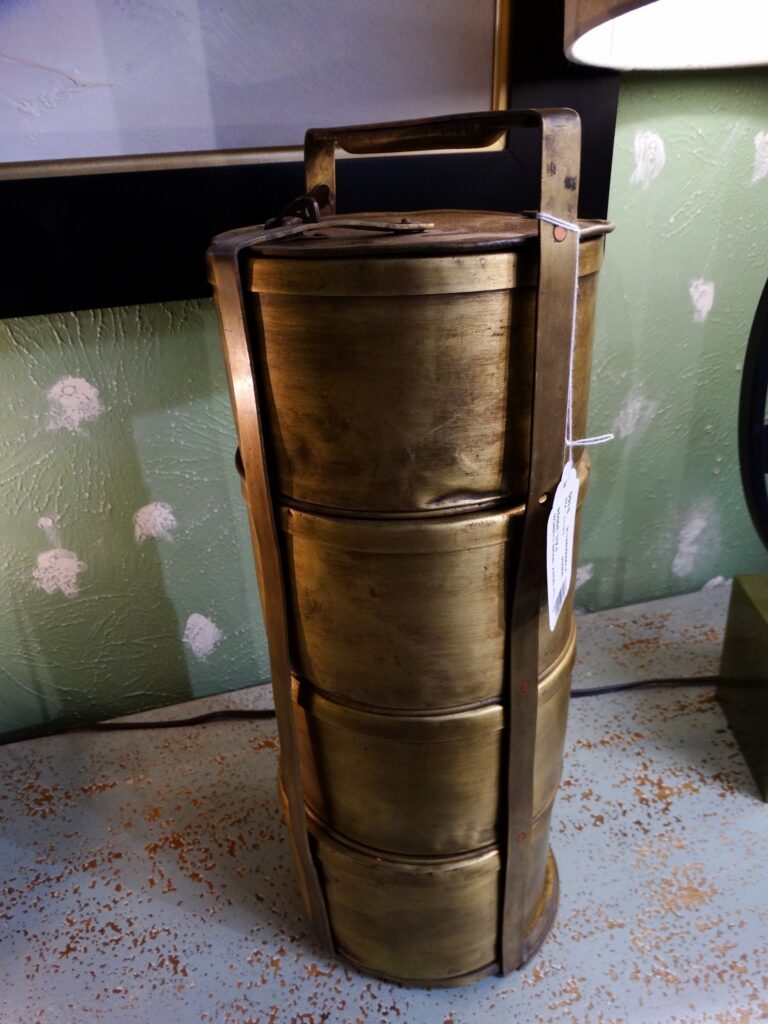 Container Vintage Brass Stacked Lunch Box Container