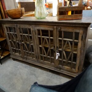 Sideboard Wooden Sideboard with Decorative Glass Doors