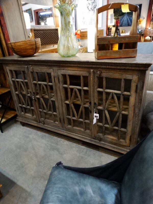 Sideboard Wooden Sideboard with Decorative Glass Doors