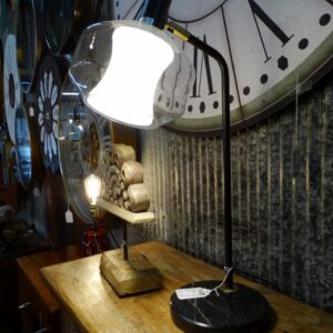 Lamp White and Black Marble Table Lamp