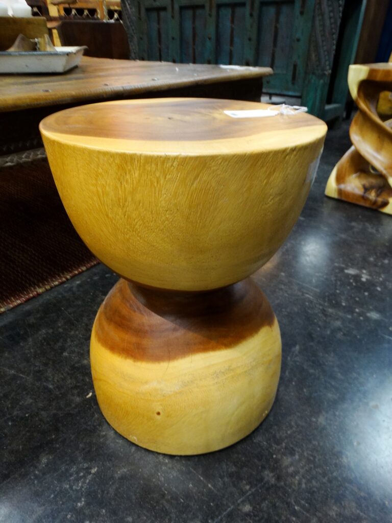Stool Hourglass Wood Stump Stool End Table
