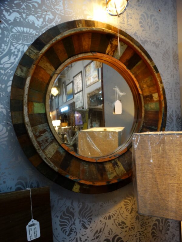 Mirror Reclaimed Colorful Round Mirror