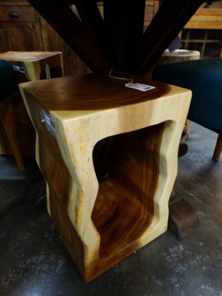 Stool Wavy Wooden Stool End Table