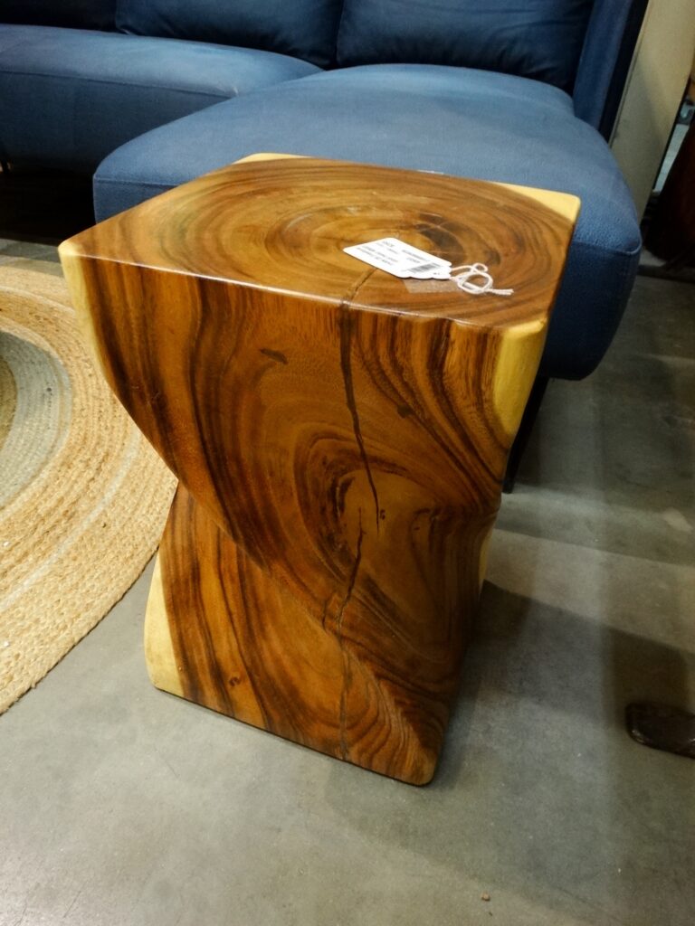 Full Twisted Wood Stump Stool