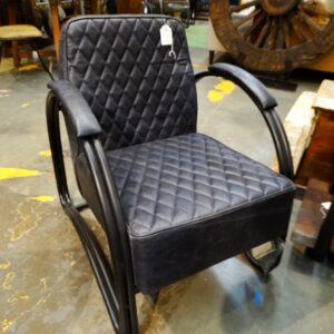 Arm Chair Arc Arm Chair Quilted Leather Black