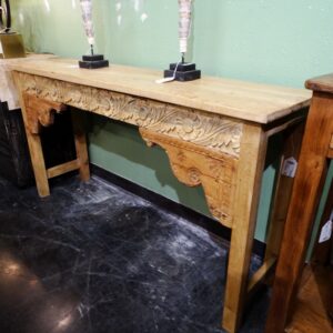 Console Natural Carved Console Table with Reclaimed Elements