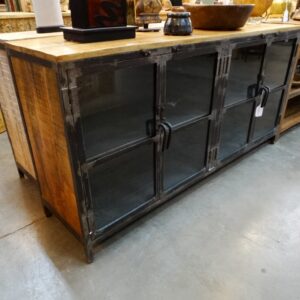 Sideboard Industrial Sideboard with Glass Doors