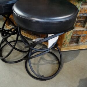 Round Modern Metal Base Counter Stool Gray Seat