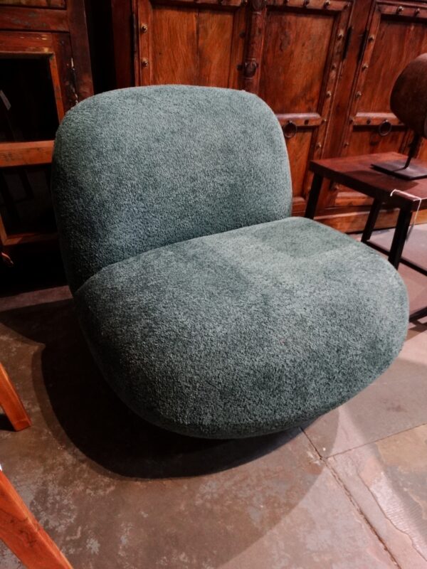 Green Plush Armless Chair