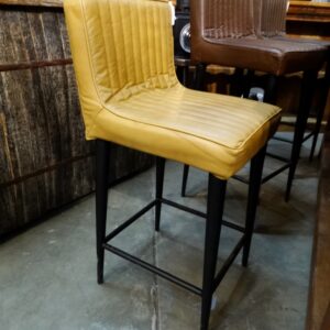 Square Quilted Seat and Back Counter Stool with Metal Base