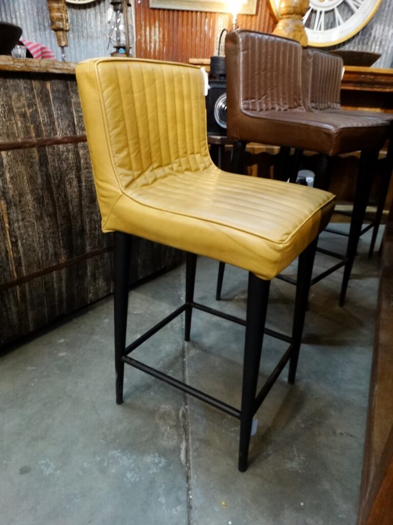 Square Quilted Seat and Back Counter Stool with Metal Base