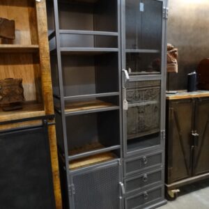 Cabinet Industrial Metal Mesh Cabinet with Glass Door