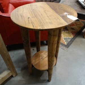 End Table Tall Round Wooden End Table