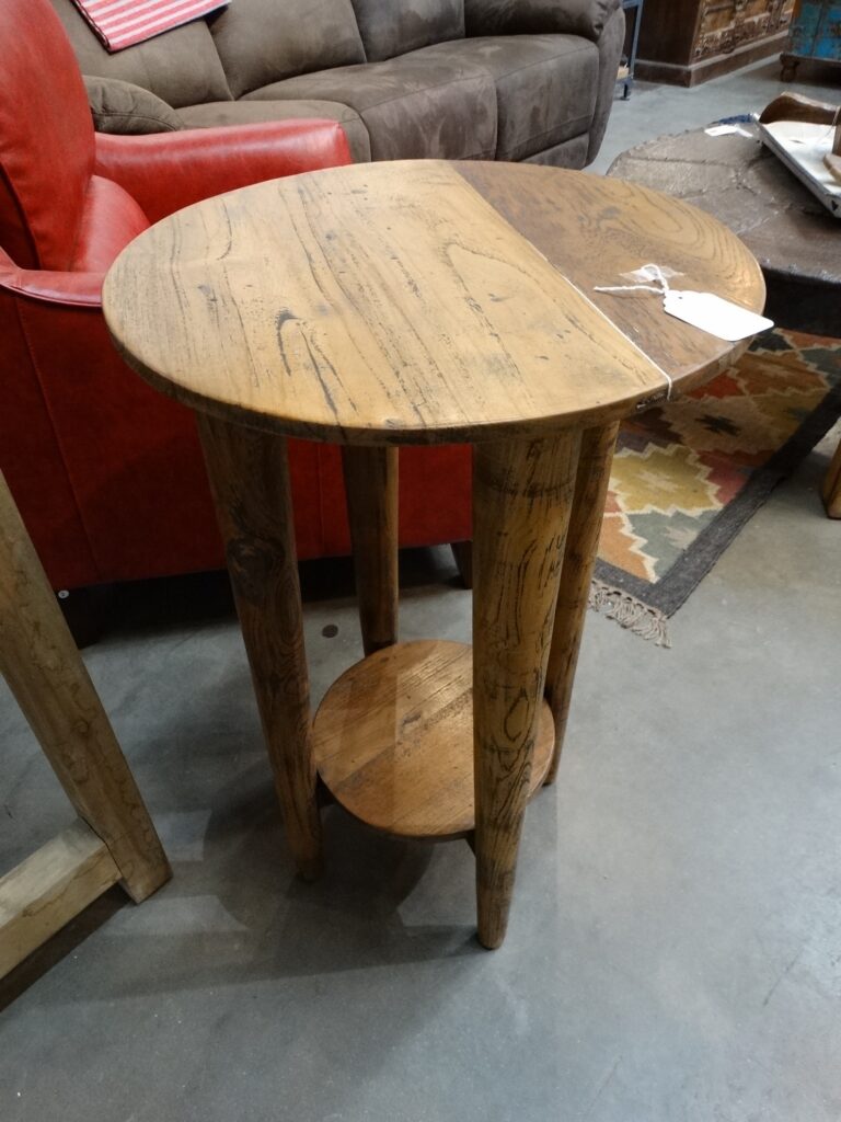 End Table Tall Round Wooden End Table