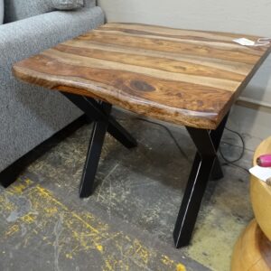 End Table Live Edge X Base End Table