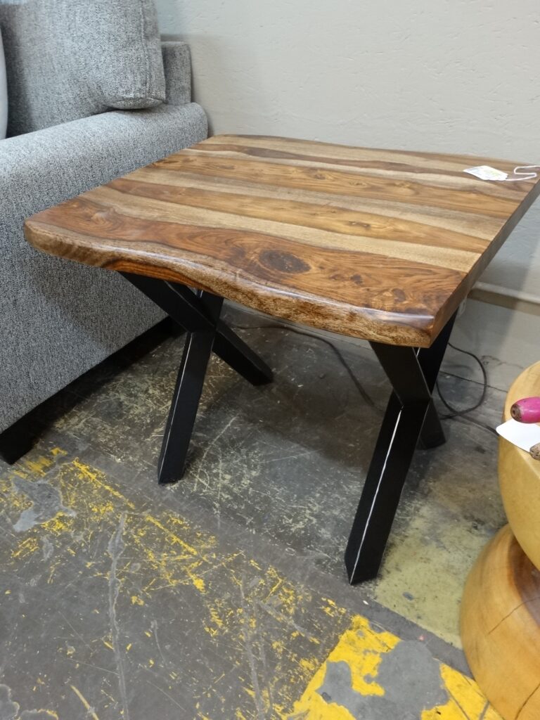 End Table Live Edge X Base End Table